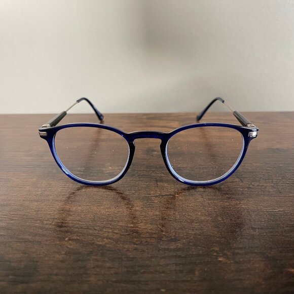 Parana Optics Modern Blue Round Eyeglasses Frames Only 49-20-140 mm - Picture 1 of 7
